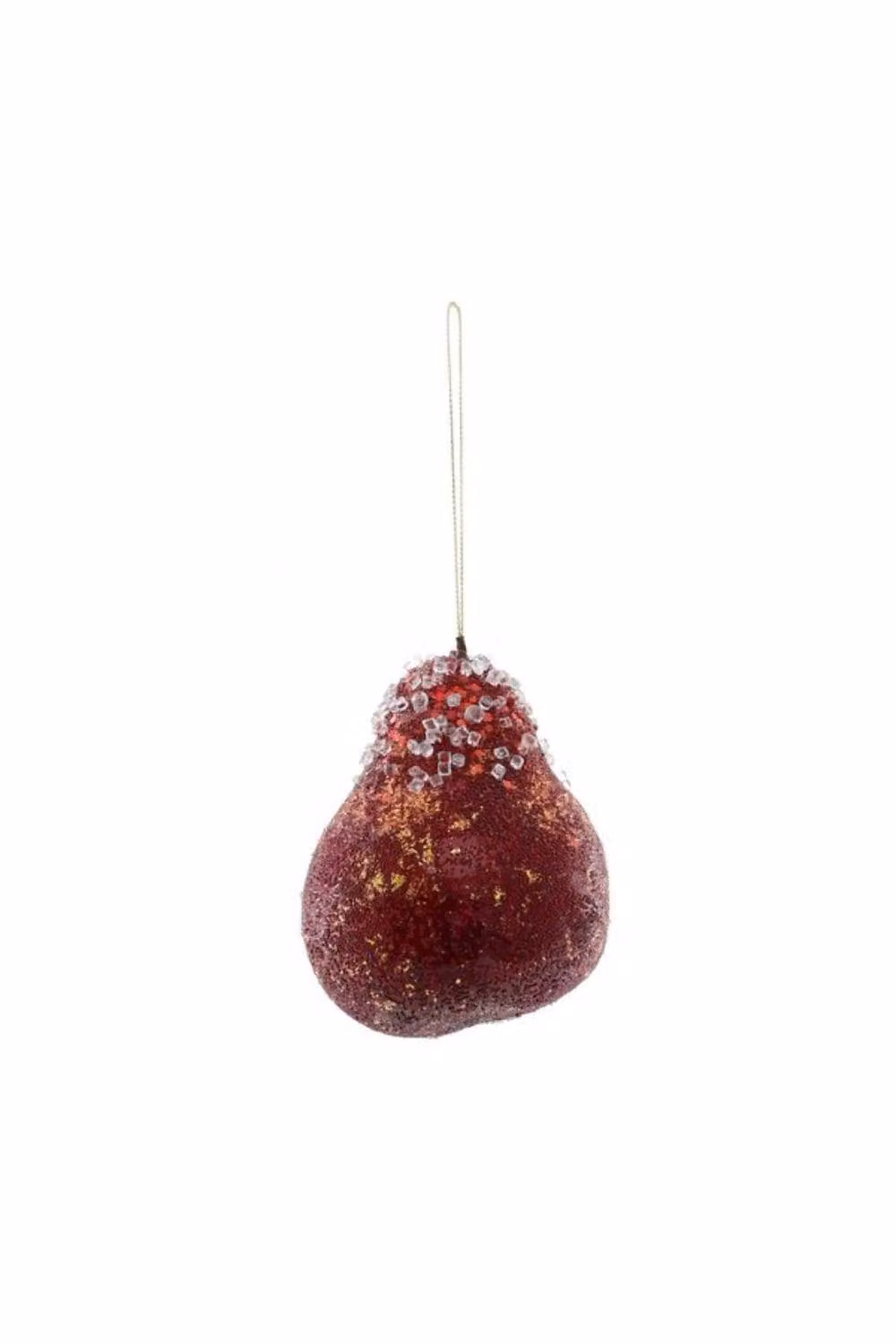 KDMD Beaded Pear Hanging Decoration, Red, 4 Pack, Height: 12 cm – 2