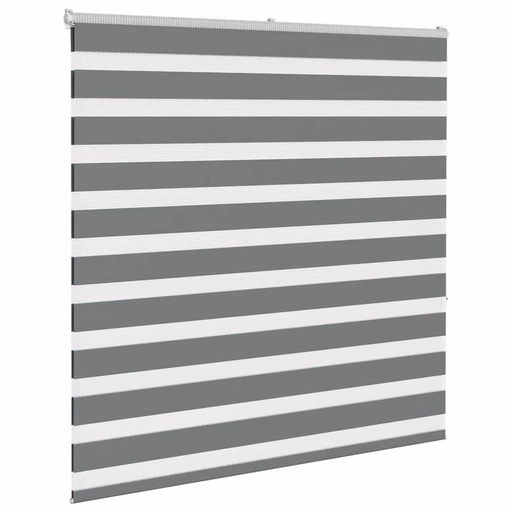 Berkfield Home Zebra Blind in Dark Grey, Polyester Fabric, W: 140 cm, H: 150 cm – 3