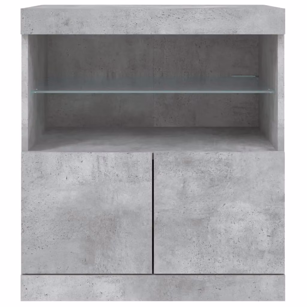 Berkfield Home Modern Sideboard with Integrated LED Lights in Grey, W/D/H: 60 x 37 x 67 cm – 5