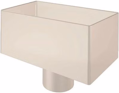 Lindab Galvanised Steel Large Rectangular Water Hopper, 87mm, White