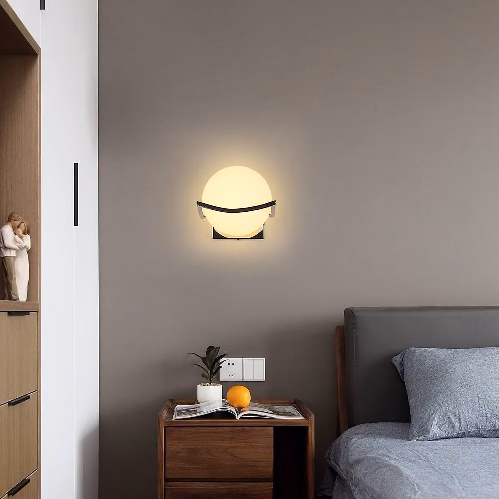 Goeco LED Glass Sphere Wall Lamp in Silver – 5