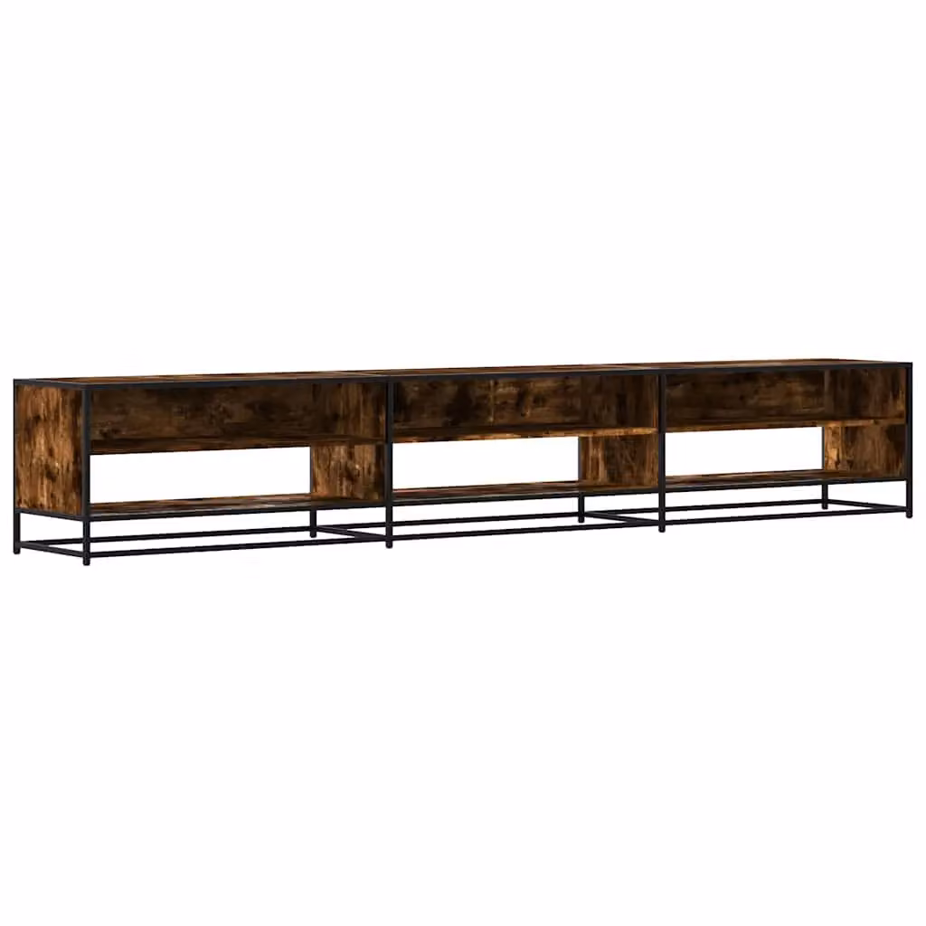 Berkfield Home Industrial TV Cabinet in Smoked Oak Brown, W/D/H: 270 x 40 x 46 cm – 2