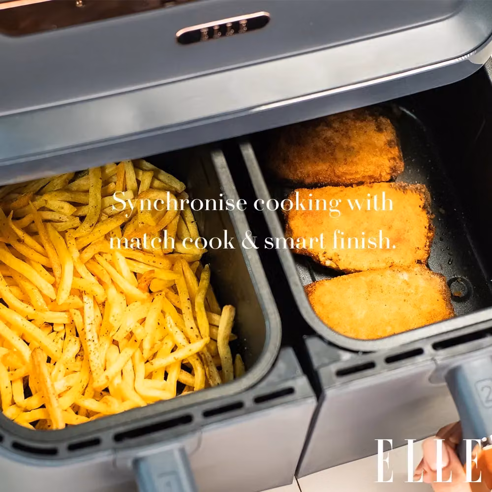 ELLE 9L Dual Zone Air Fryer in Grey and Gold – 2