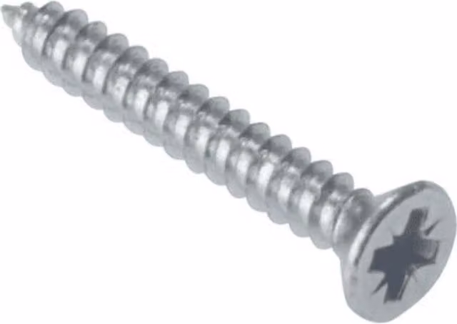 Picardy Silver Galvanised Pozidriv Self Tapping Countersunk Screws, Pack of 200