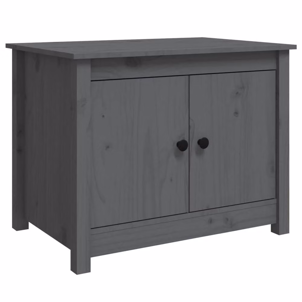 Berkfield Home Beautiful Grey Solid Wood Pine Coffee Table W/D/H: 71 x 49 x 55 cm – 2