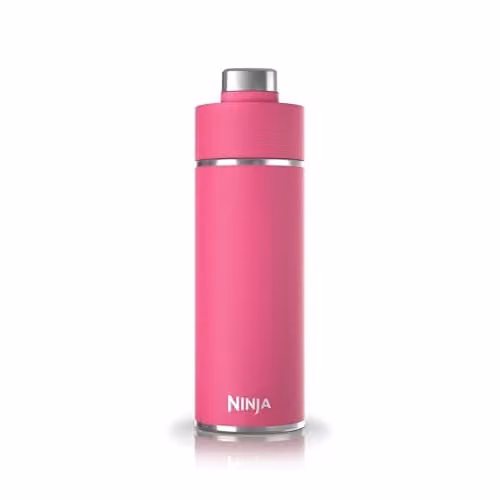 Ninja Thirsti Vacuum Insulated Stainless Steel Water Bottle and Flask, Pink, 530 ml