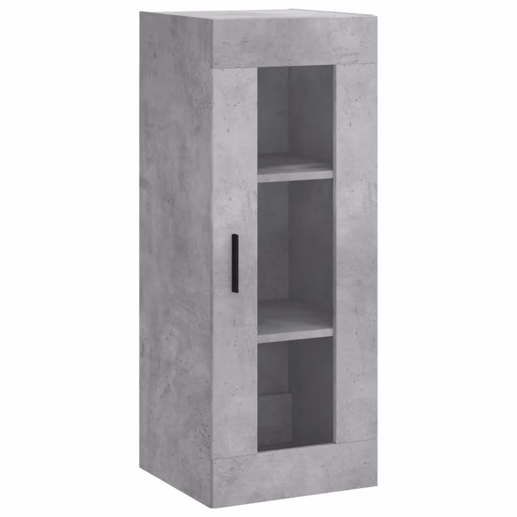Berkfield Home Wall Mounted Cabinet with Glass Doors, Grey, W/D/H: 34.5 x 34 x 90 cm – 2