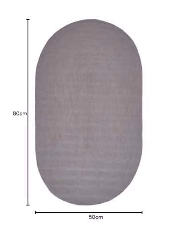 Homescapes Grey Handmade Braided Oval Cotton Rug, W/D: 50 x 80 cm – 2
