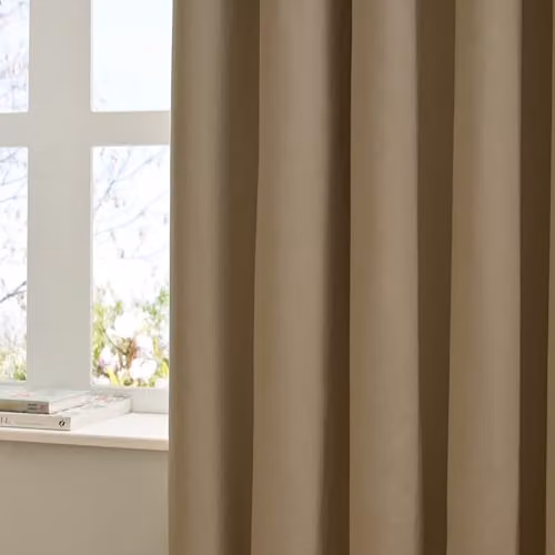 Riva Home Mocha Velvet Eyelet Curtains, Thermal Insulating and Opaque, W: 168 cm, H: 183 cm – 2