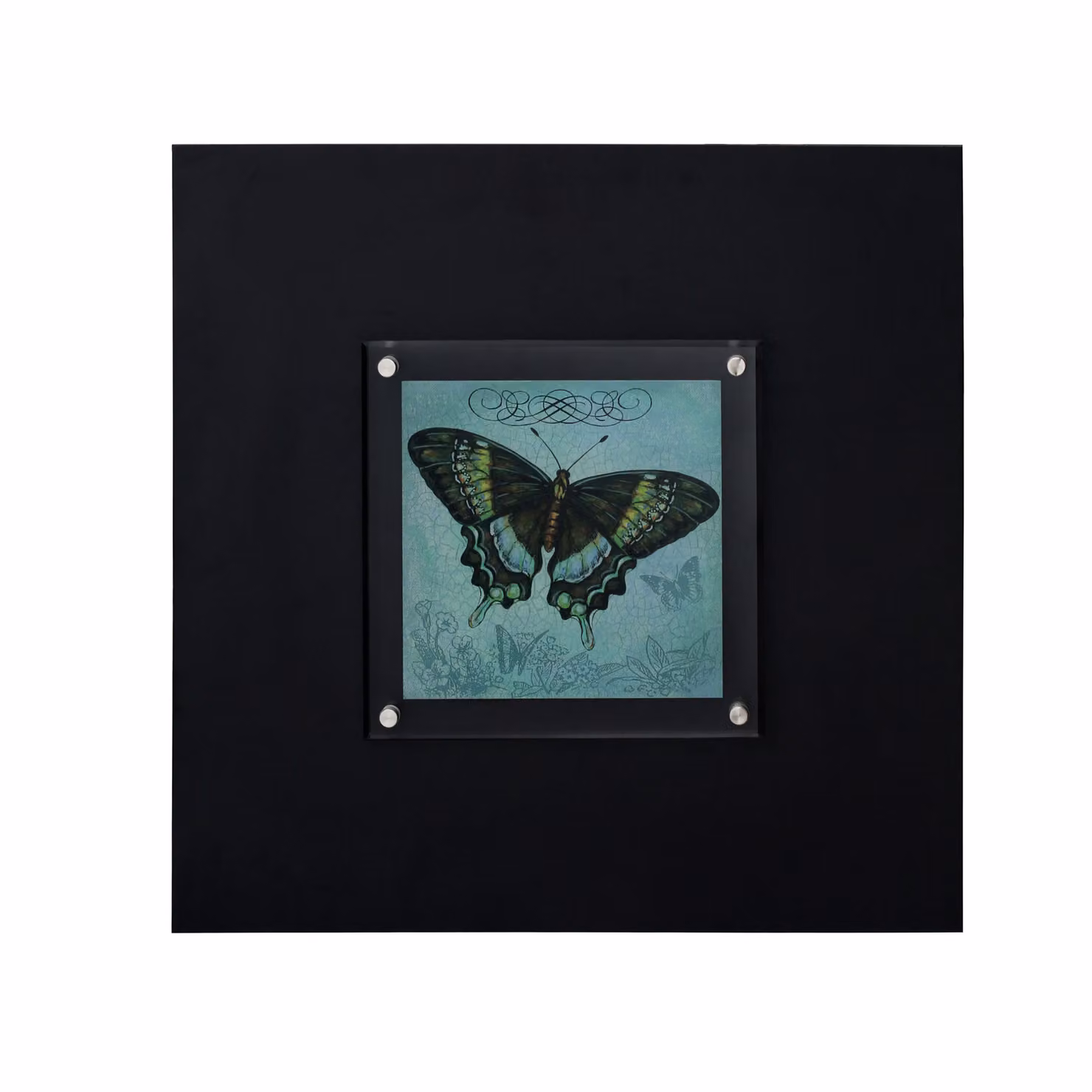 Premier Housewares Butterfly Design Framed Wall Art in Black and Multicolour – 2