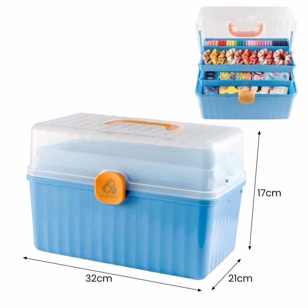 SPETLEK 12 inch Multipurpose Plastic Tool Box Storage Organiser with Dividers, Blue – 2