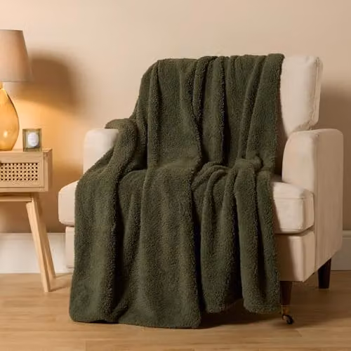 OHS Green Teddy Fleece Throw Blanket, W/D/H: 150 x 200 cm – 2