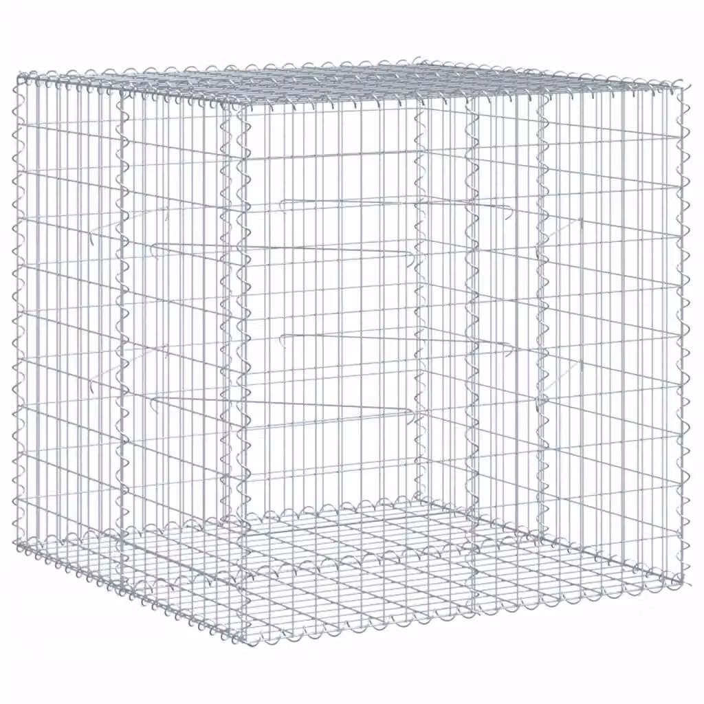 Berkfield Home Gabion Basket with Cover in Silver Galvanised Steel, W/D/H: 100 x 100 x 100 cm – 2