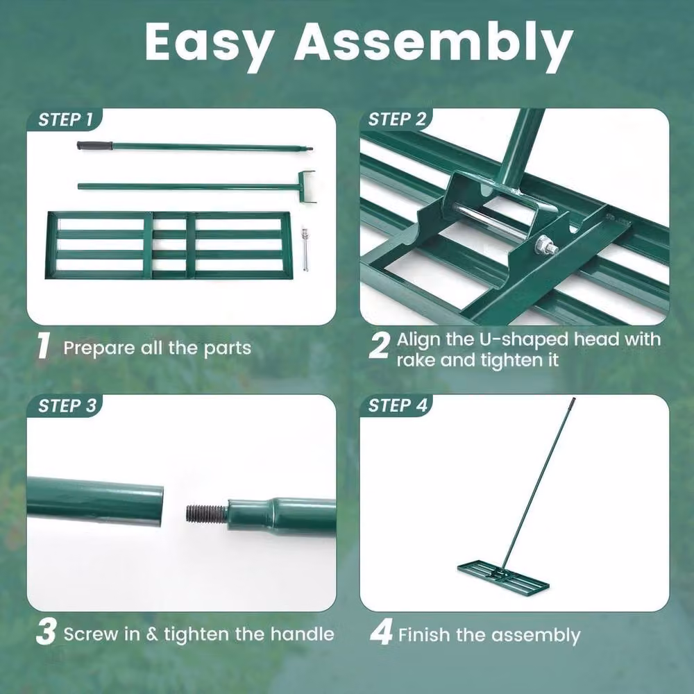 VOGREX Heavy Duty Lawn Level Tool with Handle, Green, W: 106 cm, H: 25 cm – 2
