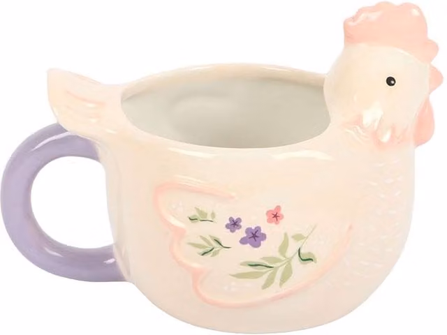 Something Different Fig and Hen Ceramic Mug, 250ml, Medium Beige