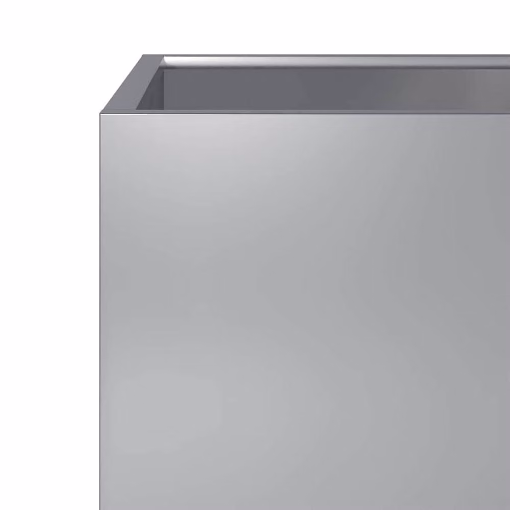 Berkfield Home Durable Galvanised Steel Garden Planter Tub, Silver, W/D/H: 50 x 50 x 50 cm – 3