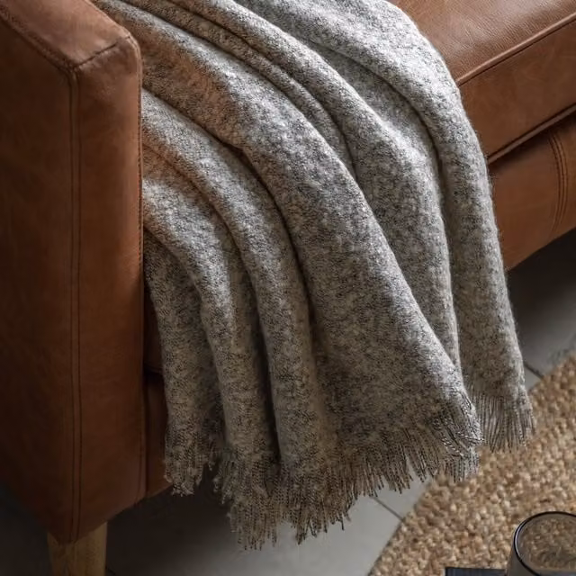 Terrys Grey Acrylic Throw W/D: 130 x 150 cm