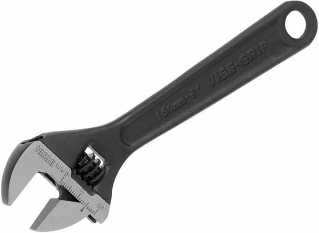 Irwin Vise-Grip Adjustable Wrench in Black with Chrome Vanadium and Stainless Steel Construction, 150 mm