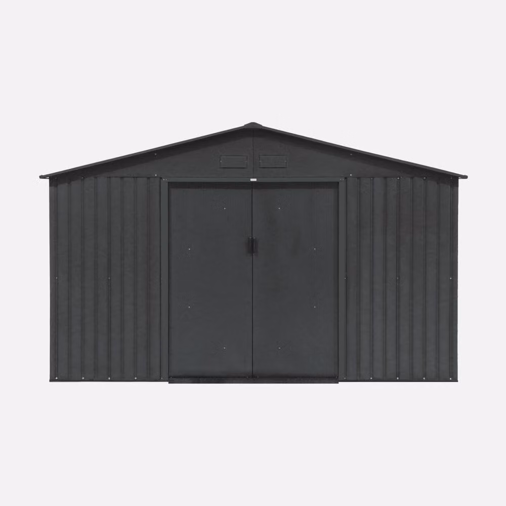 Sweekeek Metal Garden Shed in Dark Grey, 10.85m2 Gable Design – 2