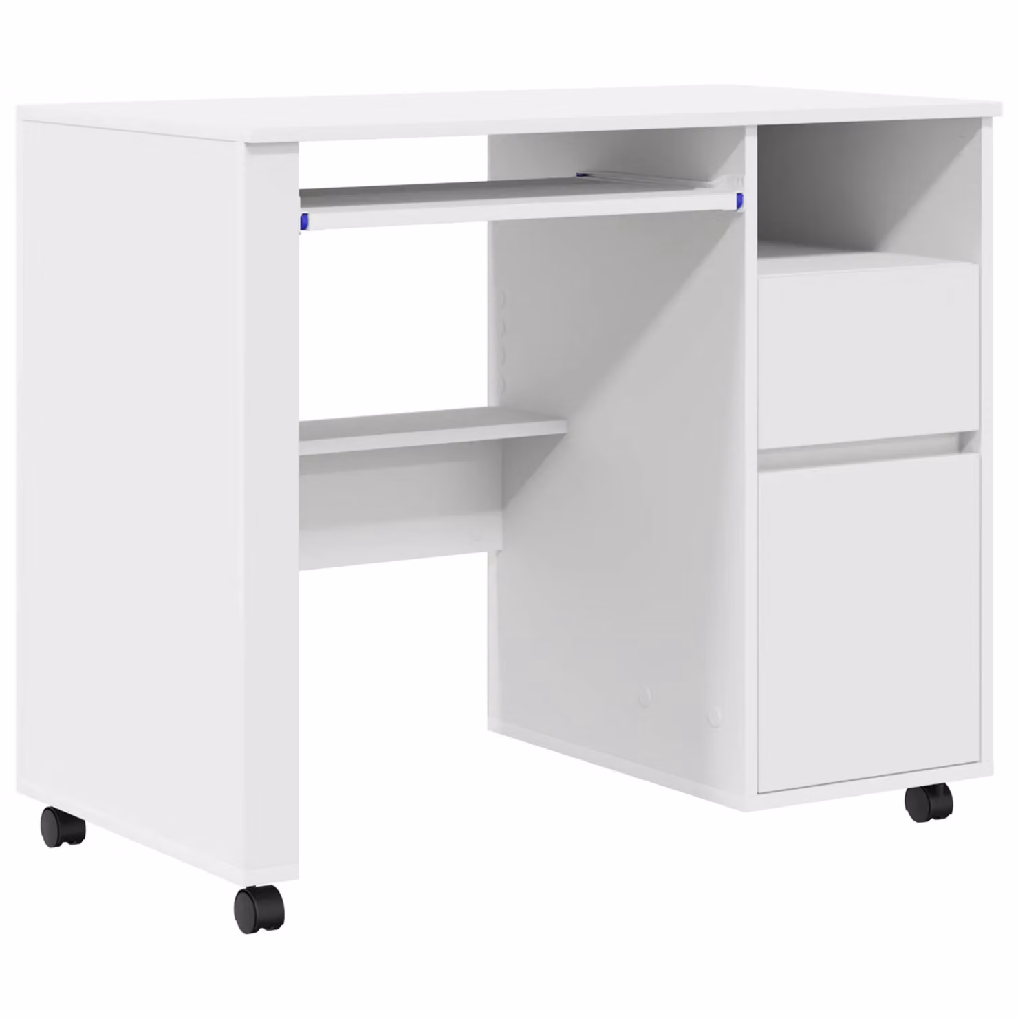 Berkfield Home White Computer Desk with Drawers in MDF and Particle Board – 2