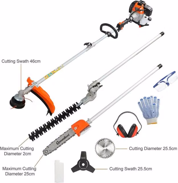 Groundlevel Petrol Garden Strimmer in Orange