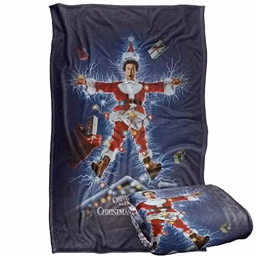 Warner Bros. Christmas Vacation Poster Super Soft Fleece Throw Blanket, Multicolour, W: 91 cm, D: 147 cm – 1