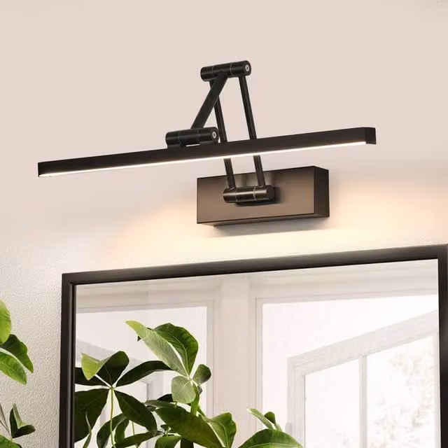 COMELY Black LED Mirror and Under Cabinet Wall Light, 9W, IP44 Rated
