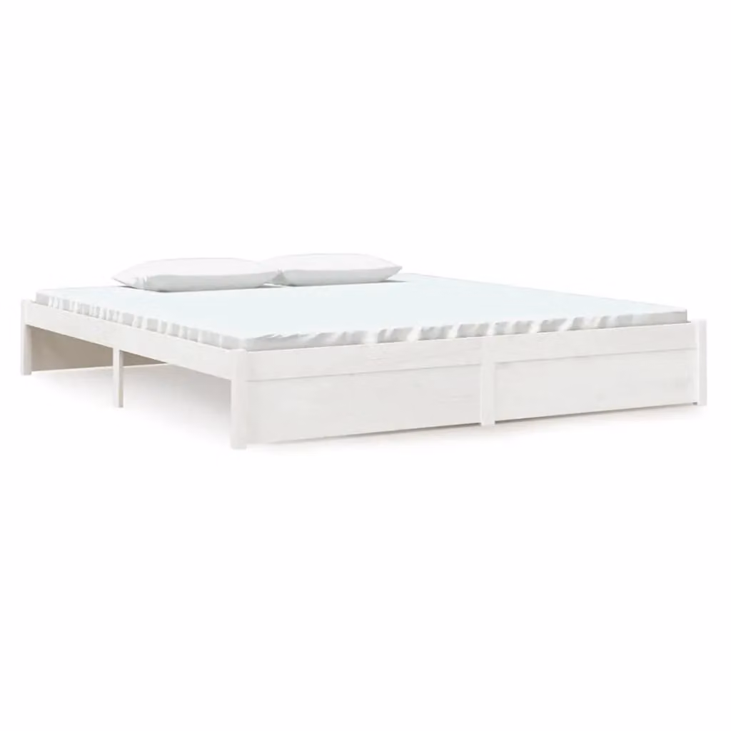 Berkfield Home Super King Size Solid Wood Bed Frame in White – 2