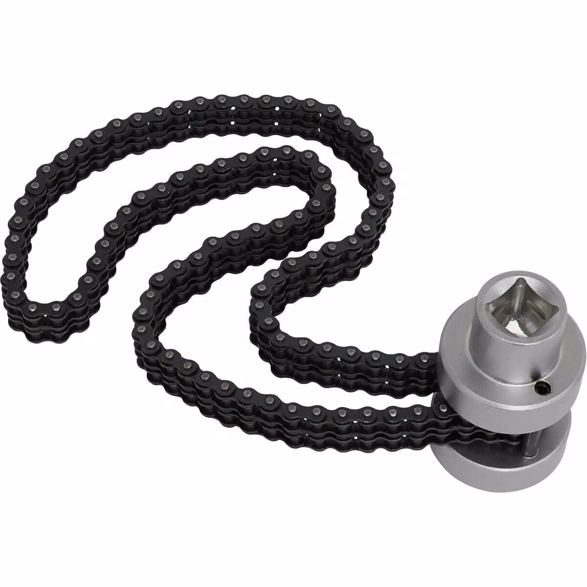 Loops Double Chain Oil Filter Chain Wrench with 1/2 inch Square Drive and 60mm to 115mm Capacity in Multicolour Carbon Steel – 2