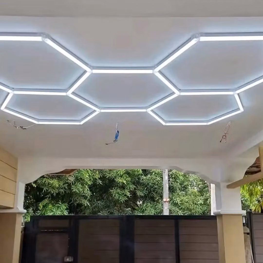 SPETLEK Hexagon LED Honeycomb Lighting in White for Garage, Workshop or Car Detailing – 3