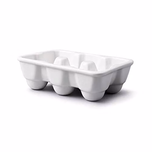 Wm Bartleet & Sons Traditional Porcelain 6 Egg Storage Box in White