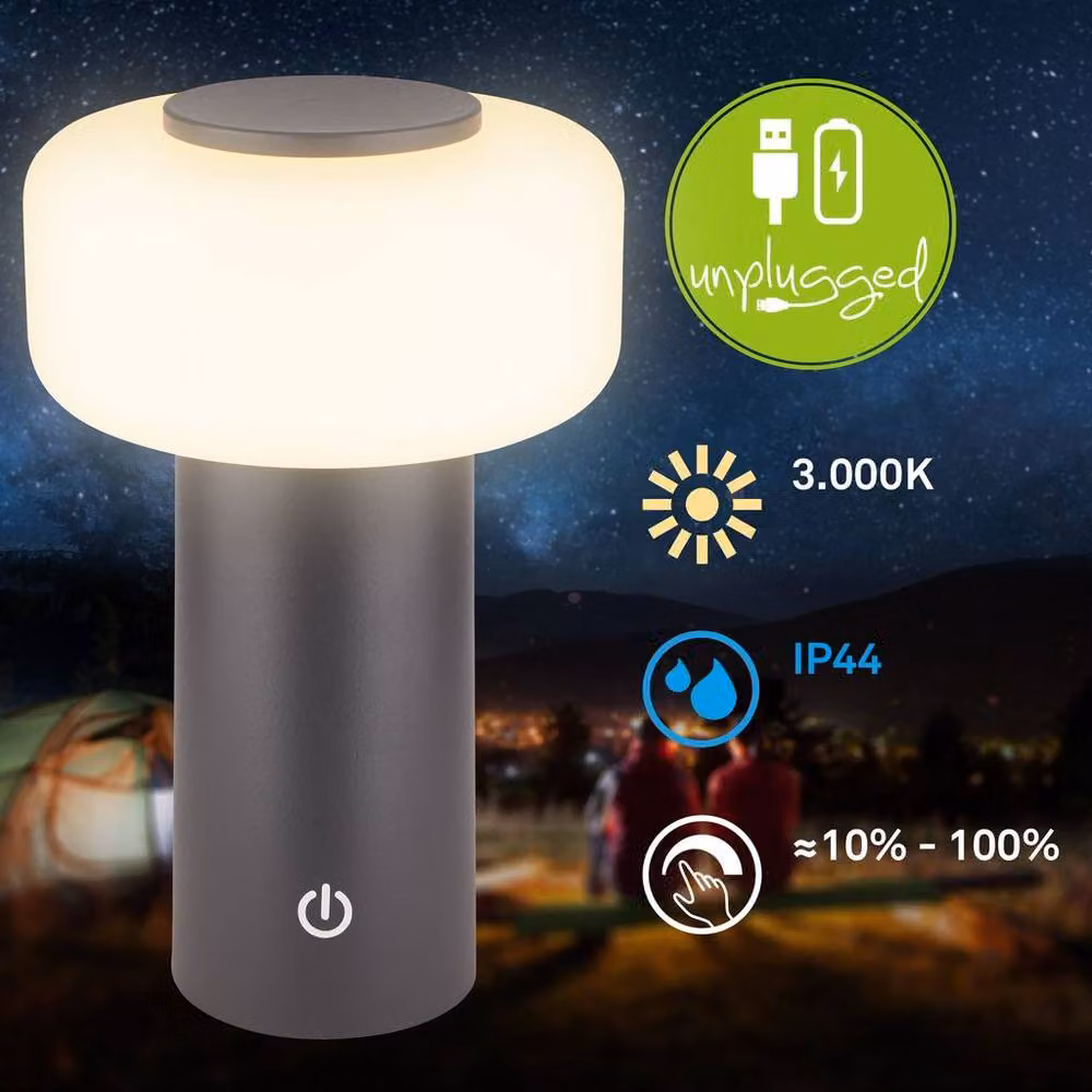 Briloner Rechargeable LED Table Lamp Night Light, Black, Height: 20.6 cm – 2