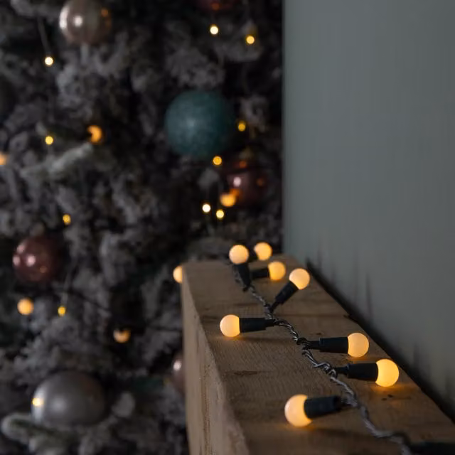 Premier 100 LED Multi Action Outdoor Pearl Christmas Lights, Warm White, 10m