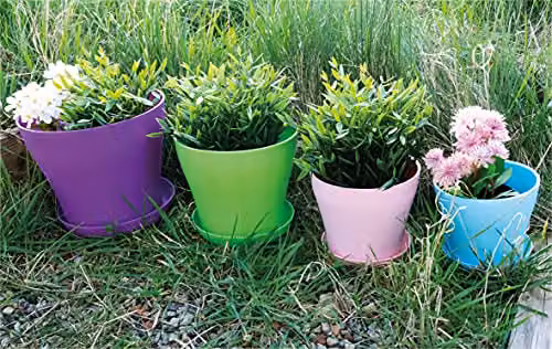 St Helens Blue Plastic Plant Pot W/D/H: 13 x 13 x 10 cm – 3