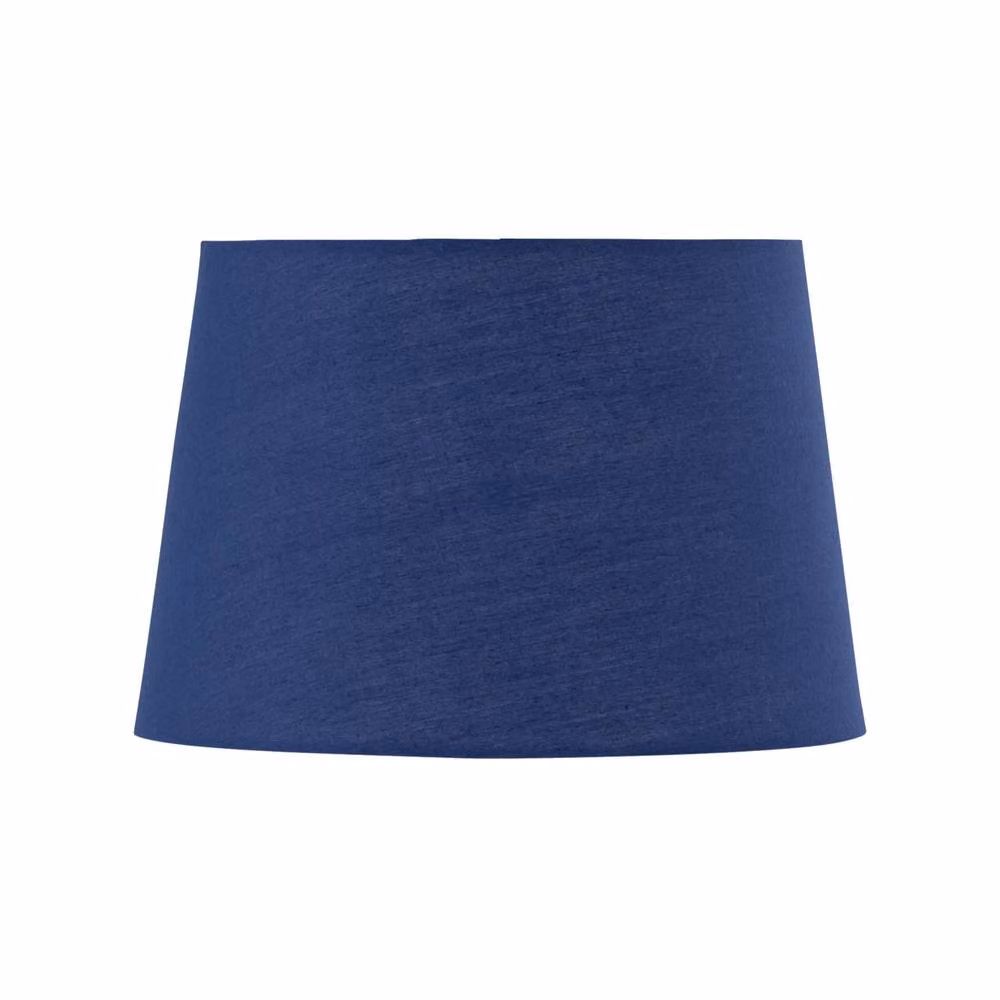 First Choice Lighting Bobbin Table Lamp with Ivory Base and Navy Blue Fabric Cylinder Shade – 2