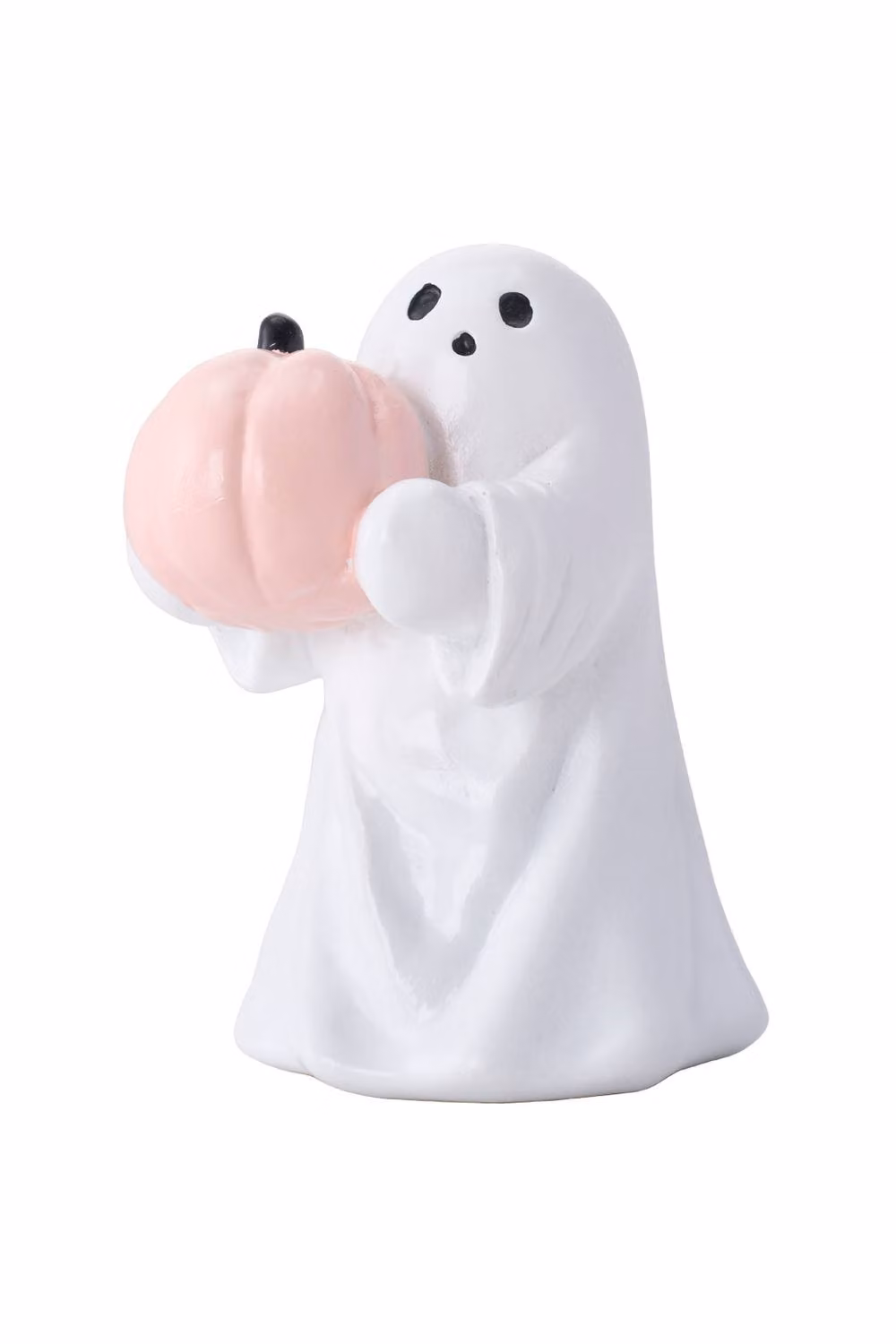 Living and Home White Ceramic Ghost Hugging Pumpkin Halloween Figurine – 4