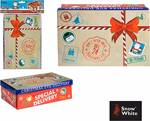 VFM Special Delivery Christmas Eve Elf Delivery Box in Red and Multicolour, Rectangular Cardboard Favour Box for Children and Adults, W/D/H: 17.0 x 8.5 x 8.5 cm – 3