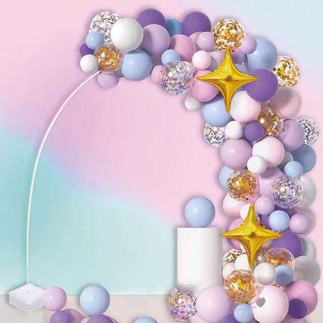 My Party Reusable Multicolour and Purple Freestanding Balloon Arch Stand for Parties and Anniversaries