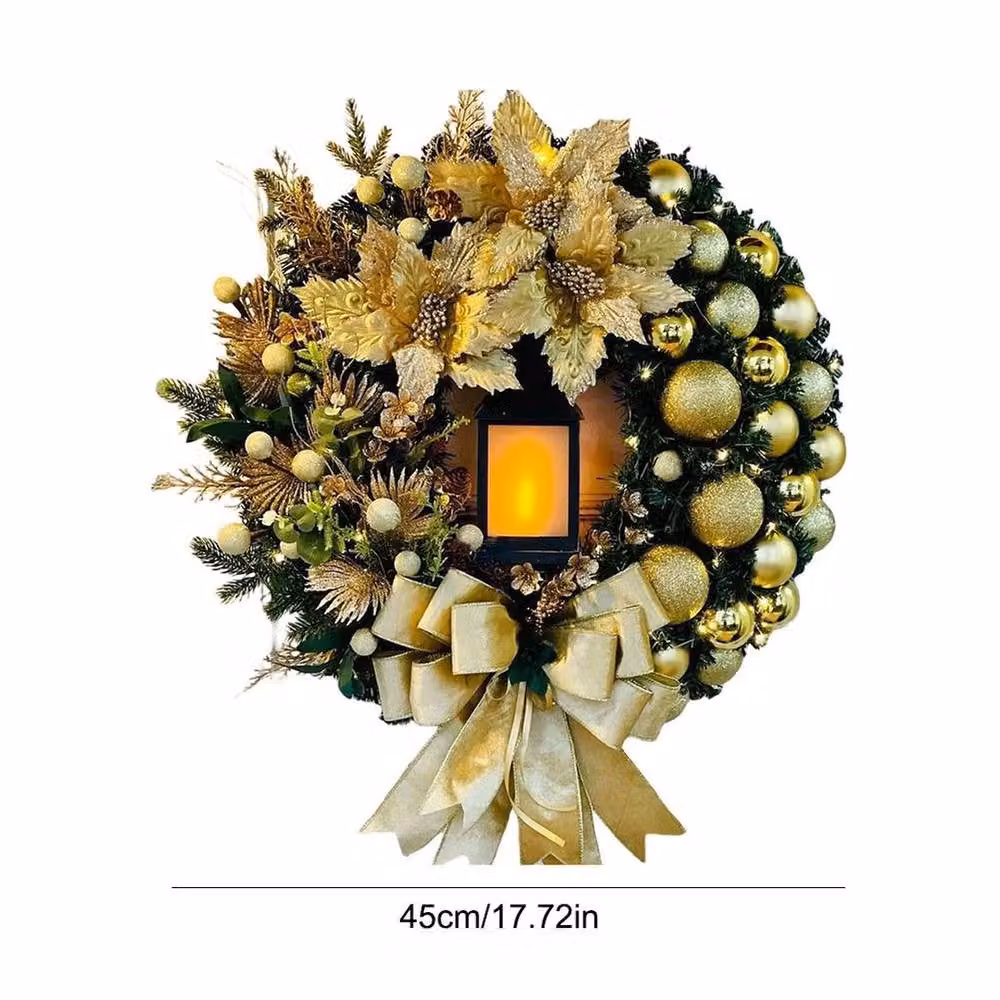 FLAVORA Large Multicolour Christmas Lighting Wreath with Warm White Lights, Diameter: 100 cm, Width: 15 cm – 2
