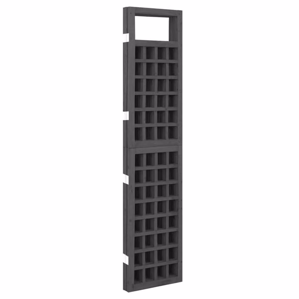 Berkfield Home 4-Panel Trellis Room Divider in Black Solid Wood, W: 161 cm, H: 180 cm – 4