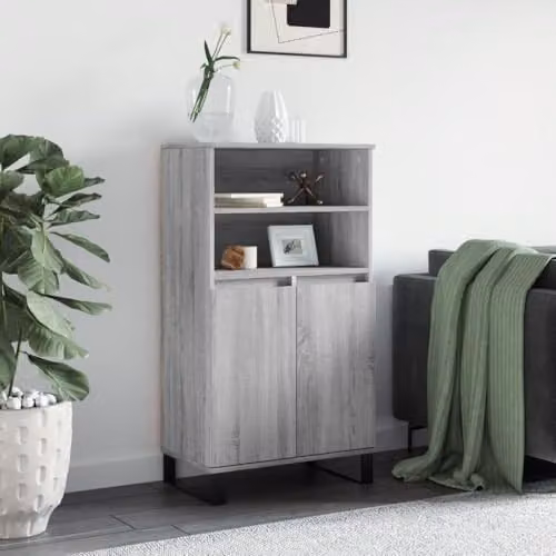 vidaXL Grey Sonoma Highboard in Engineered Wood W/D/H: 60 x 36 x 110 cm – 2