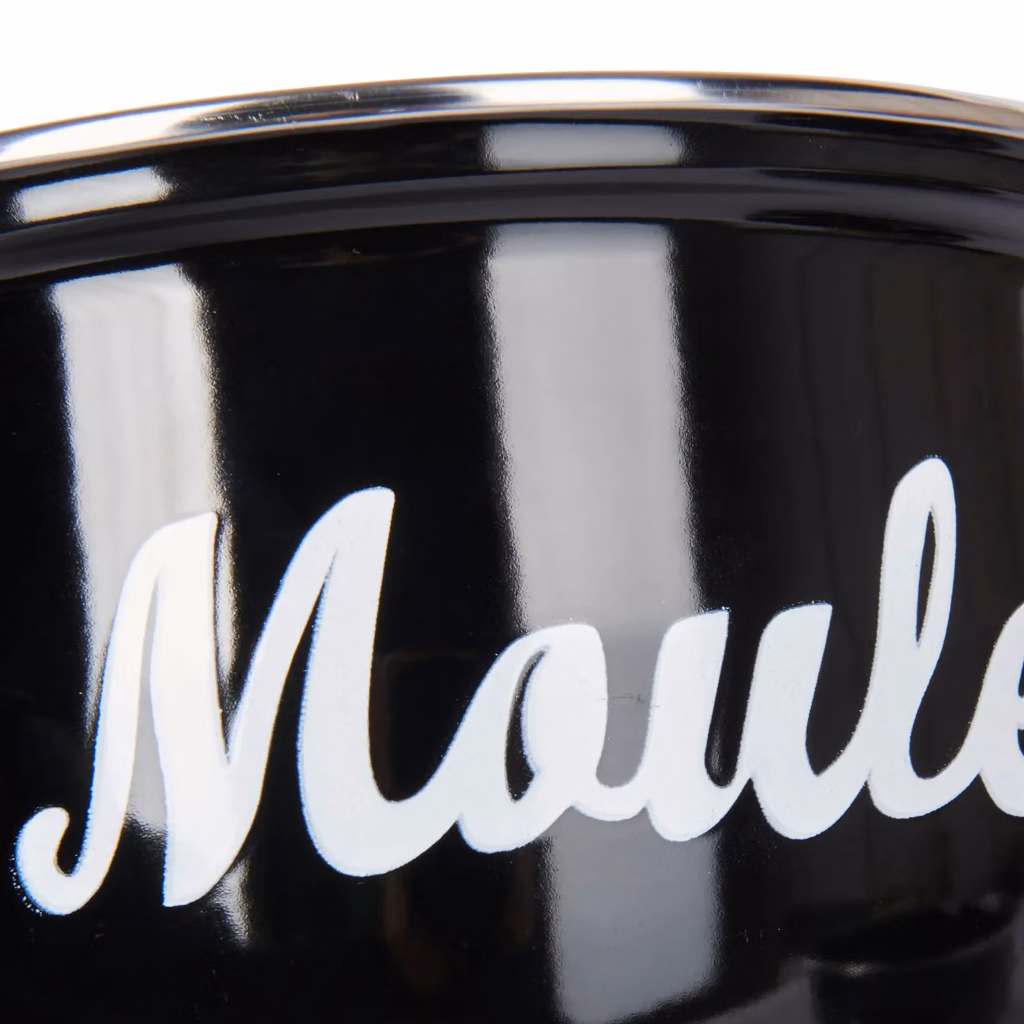 KitchenCraft World of Flavours Enamel Mussel Pot in Black or Grey, Diameter: 18 cm – 9
