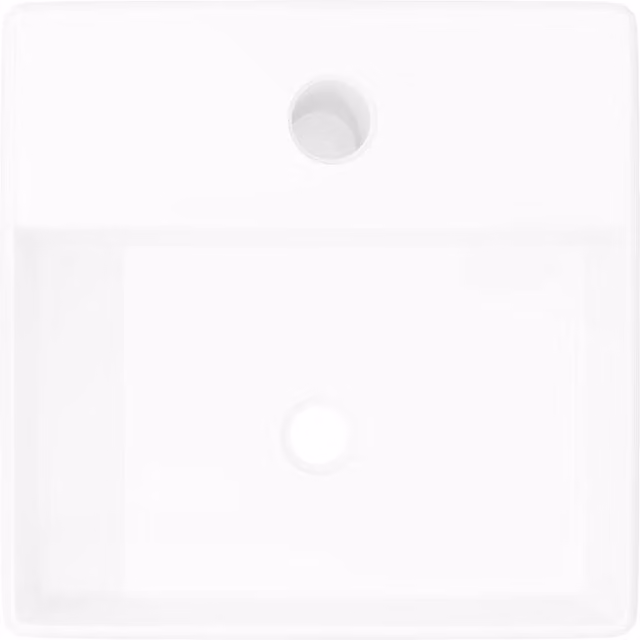 Berkfield Home Elegant Square Ceramic Countertop Bathroom Sink Basin with Faucet Hole, White, W: 38.0 cm, D: 30.0 cm, H: 11.5 cm