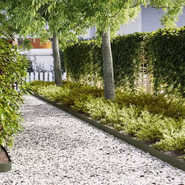 Berkfield Home Plastic Lawn Edgings, 20 Pieces, Olive Green, W: 100 cm, D: 0.5 cm, H: 15 cm