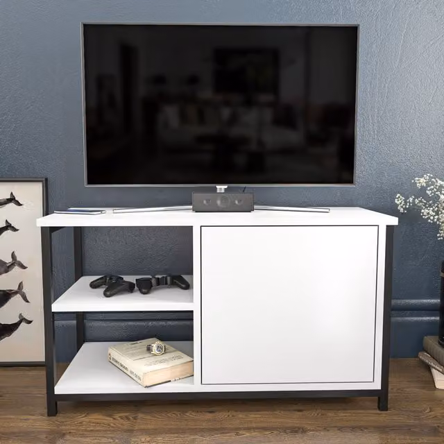 Decorotika Muskegon Minimalist TV Unit in White and Black