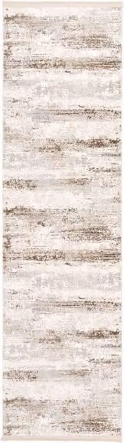 The Rug House Beige and Yellow Striped Fringed Rectangular Rug, Width: 240 cm