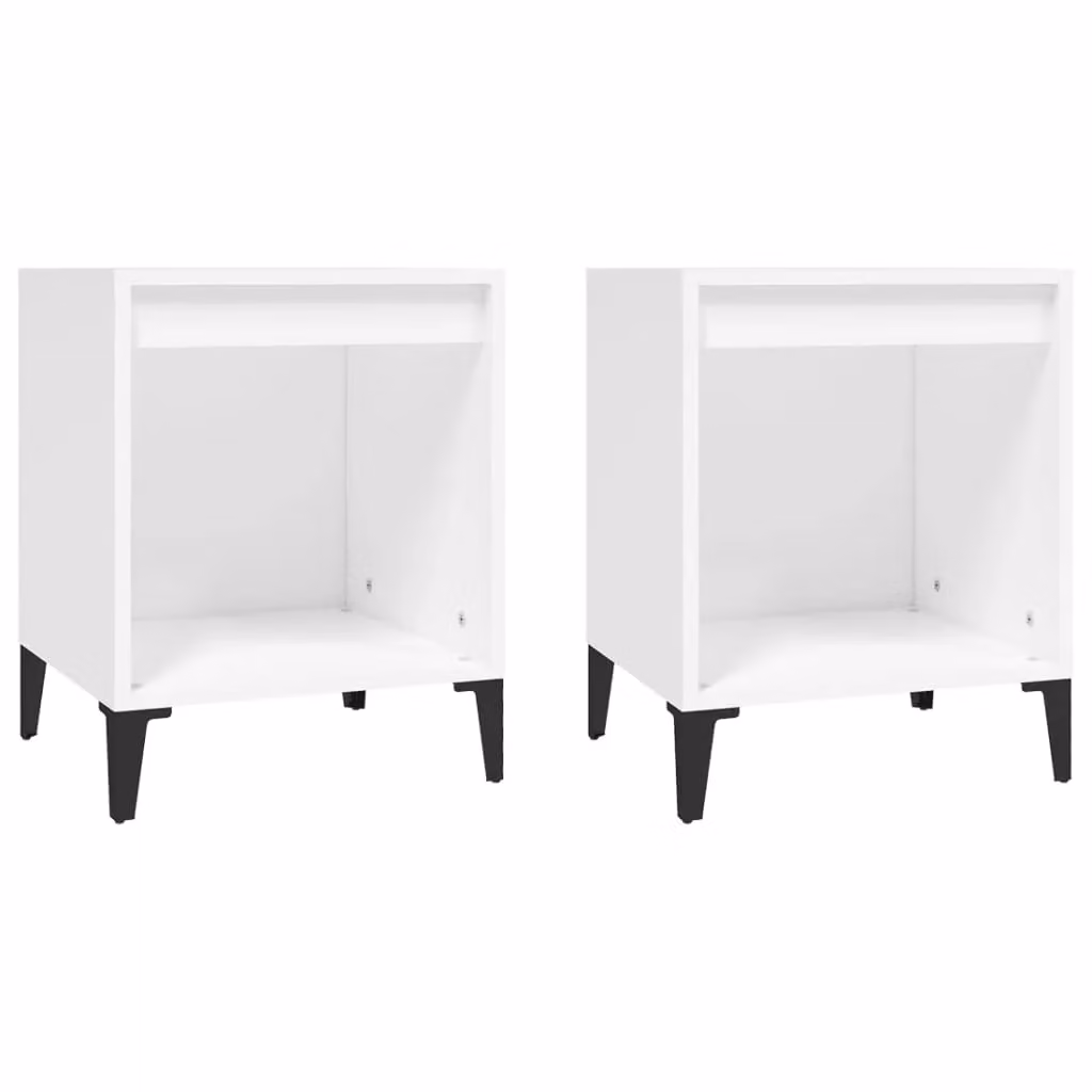 Berkfield Home Set of 2 White Classic Bedside Cabinets, W/D/H: 40 x 35 x 50 cm – 1