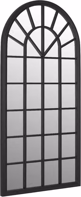 Berkfield Antique Black Metal Garden Wall Mirror, W/H: 90 x 45 cm – 1