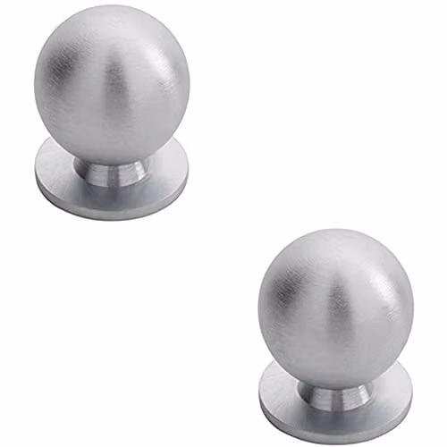 Loops 2 Pack Brushed Chrome Solid Ball Cupboard Door Knobs