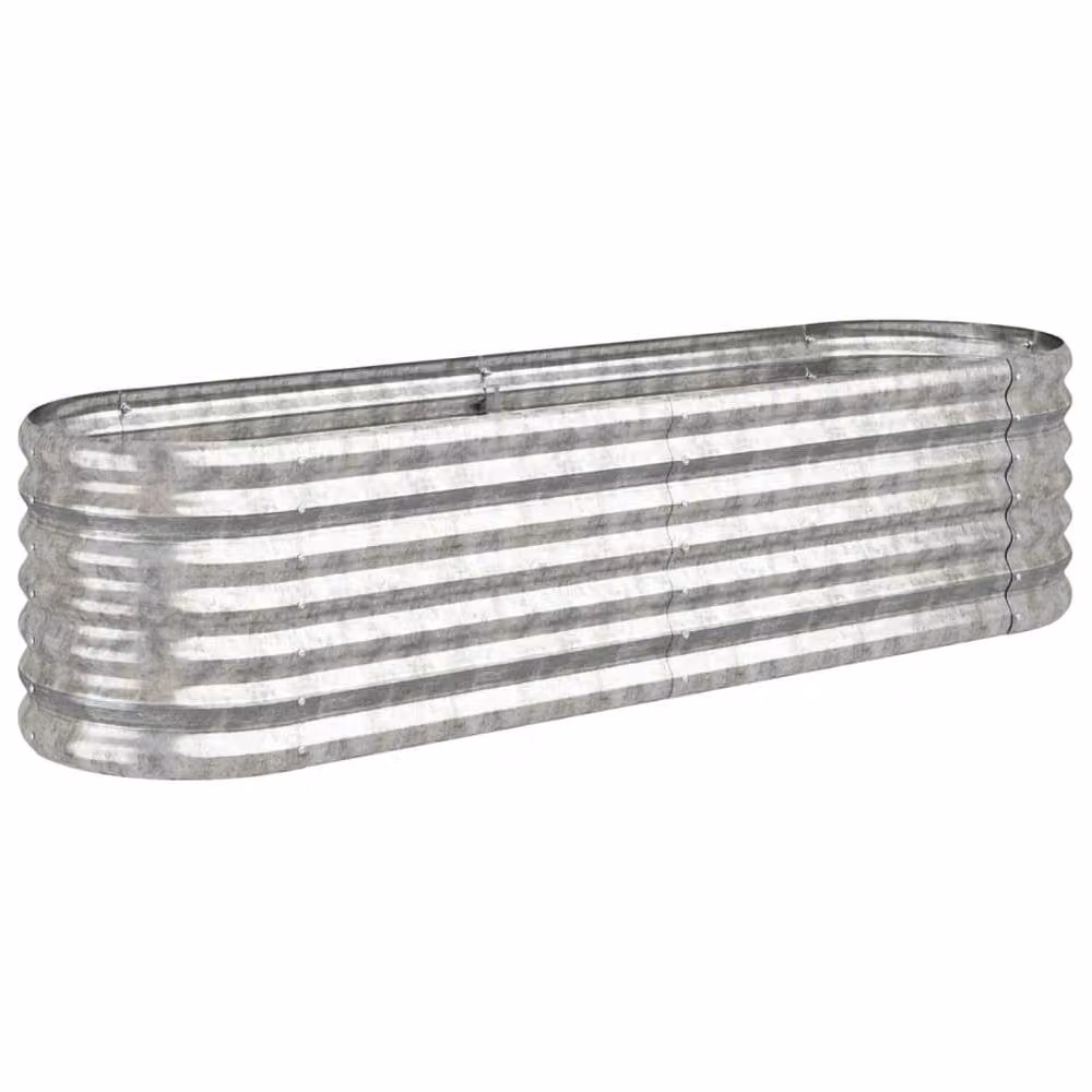 Berkfield Home Garden Raised Bed in Powder-coated Silver Steel, W/D/H: 152 x 40 x 36 cm – 3